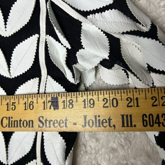 La Jolla Light Jacket‎ Leaf Pattern Zip Up Collared Black White S - Picture 6 of 8